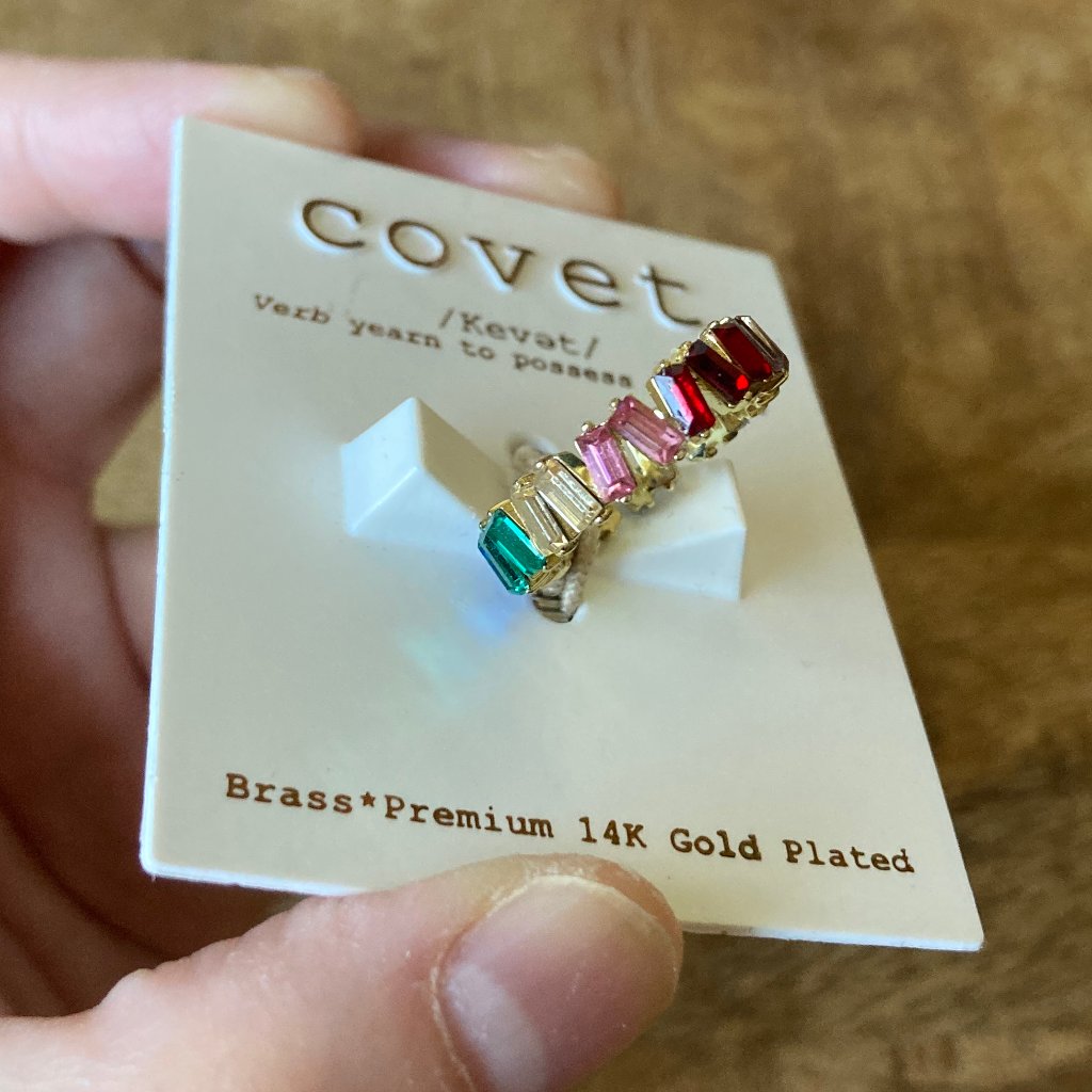 Multi Colored Rhinestone Ring By Covet, Size 6
